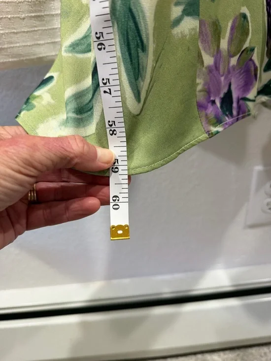 ASOS One-Shoulder Green Floral Midi Dress with Purple Accents - Picture 7 of 8